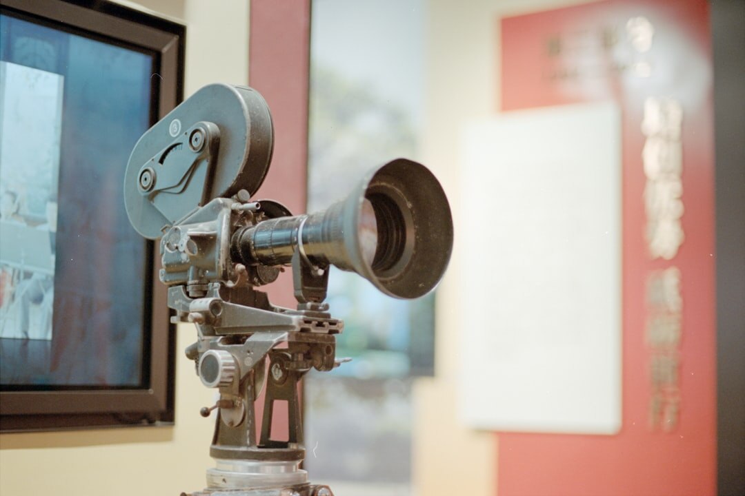 Vintage film reel and cinema projector detail