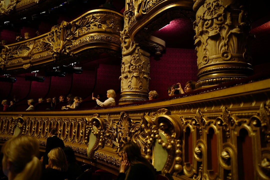 Grand opera house theater interior with ornate balconies